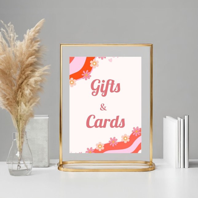 Retro Groovy daisy Flower gift & Card Birthday  Poster (Creator Uploaded)