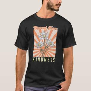 Retro Groovy Daisy Spread More Kindness Positive M T-Shirt