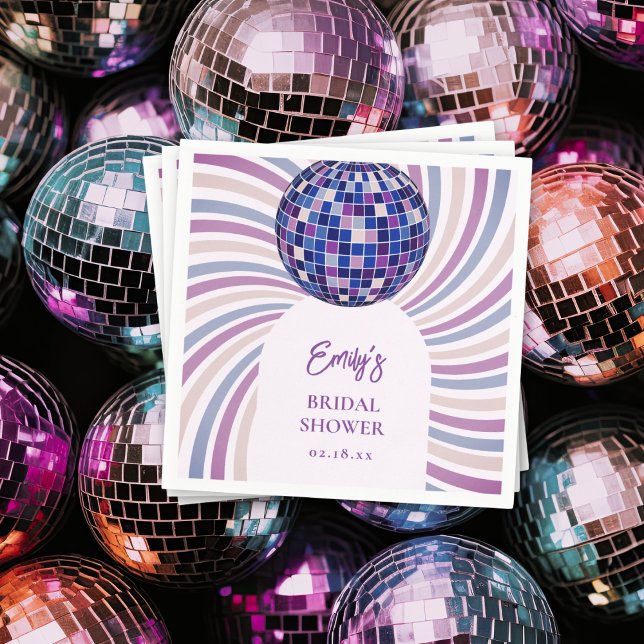 Retro Groovy Disco Bridal Shower Napkin (Creator Uploaded)