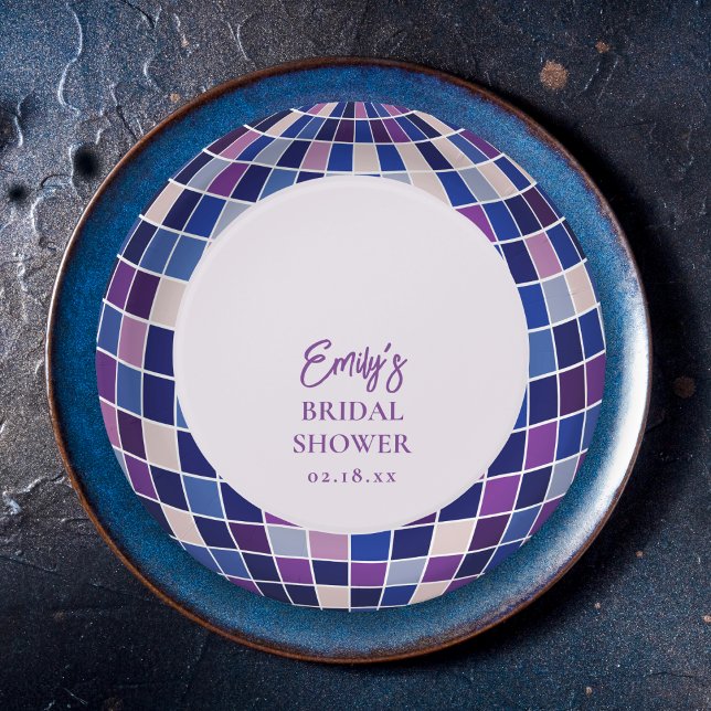 Retro Groovy Disco Bridal Shower Paper Plate (Creator Uploaded)