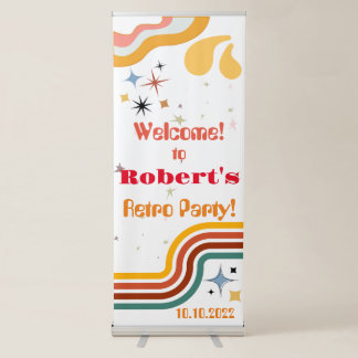 Retro Groovy Disco Party Retractable Banner