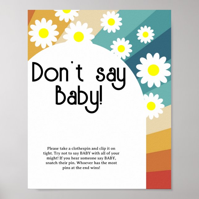 Retro Groovy - Don't say baby Poster (Front)
