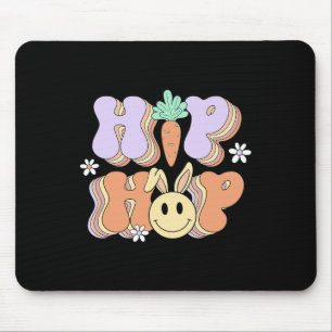 Retro Groovy Easter Day Hip Hop Cute Rabbit Bunny  Mouse Mat