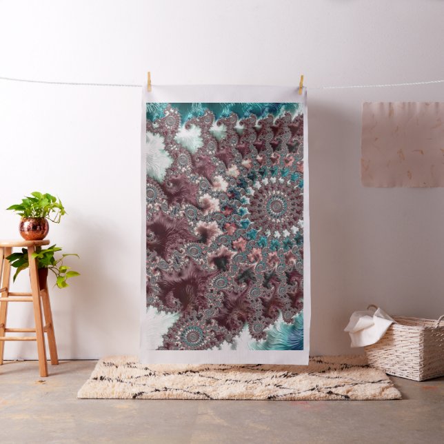 Retro Groovy Eclectic Bohemian Spiral Fractal Fabric (In Situ)
