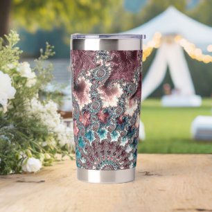 Retro Groovy Eclectic Bohemian Spiral Fractal Insulated Tumbler