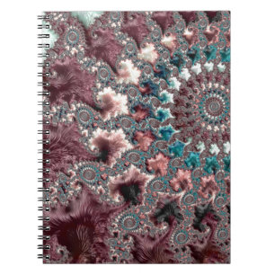 Retro Groovy Eclectic Bohemian Spiral Fractal Notebook