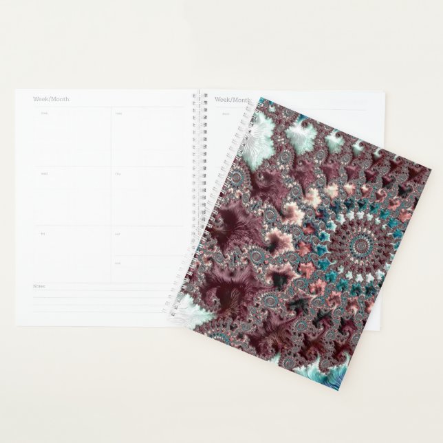 Retro Groovy Eclectic Bohemian Spiral Fractal Planner (Display)