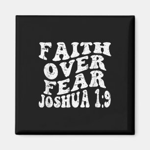 Retro Groovy Faith Joshua 1 9 Faith Over Fear Chri Magnet