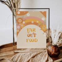 Retro groovy far out food birthday