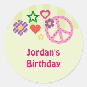 Retro Groovy Favour Sticker