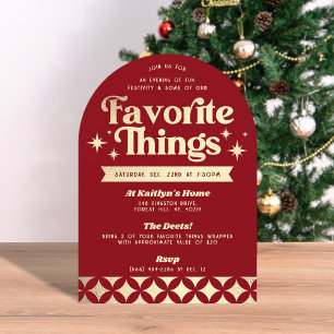 Retro Groovy Favourite Things Holiday Party Invitation