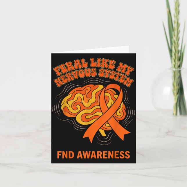 Retro Groovy Feral Nervous System FND Awareness Card (Front)