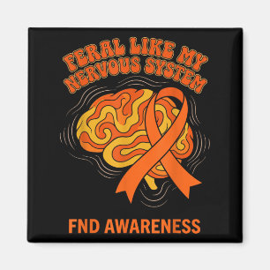Retro Groovy Feral Nervous System FND Awareness Magnet