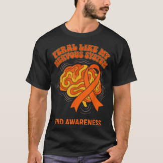 Retro Groovy Feral Nervous System FND Awareness T-Shirt