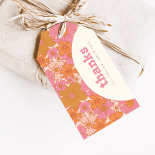 Retro Groovy Floral Arch   Boho Favour Gift Tags