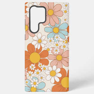 Retro Groovy Floral Daisy Seamless Pattern Samsung Galaxy Case
