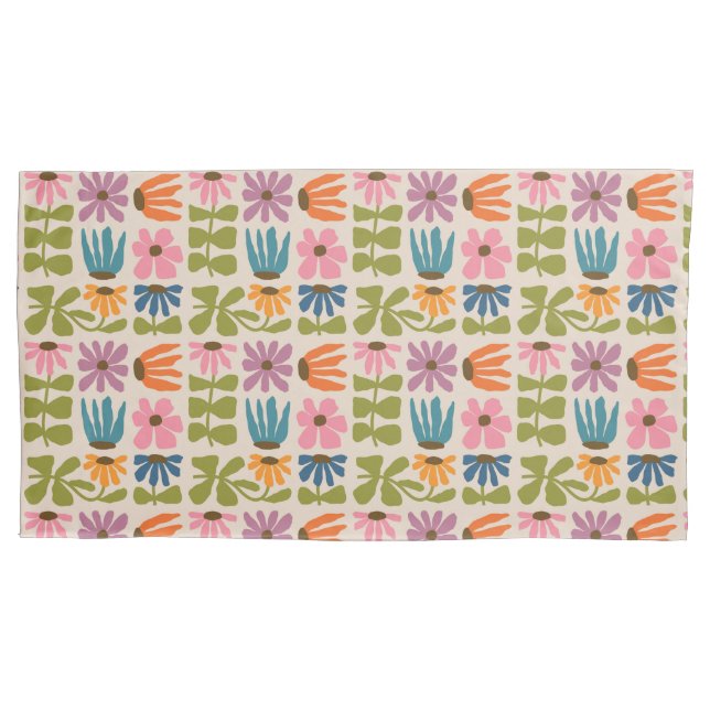 Retro Groovy Floral  Pillow Case (Front)