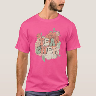 Retro Groovy Flower Teacher Men Women T-Shirt