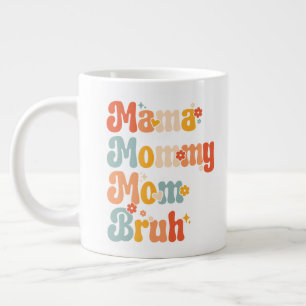Retro Groovy Flowers Mother's Day Photo Large Coffee Mug