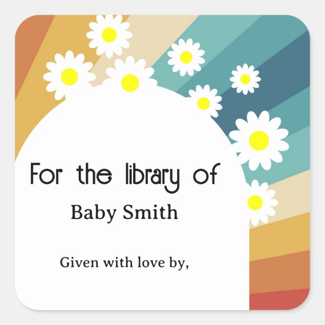 Retro Groovy - For the library of Square Sticker (Front)