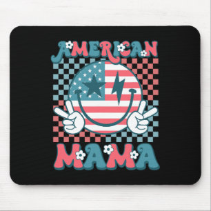 Retro Groovy Fourth 4th Of July Smile For Mum Amer Mouse Mat