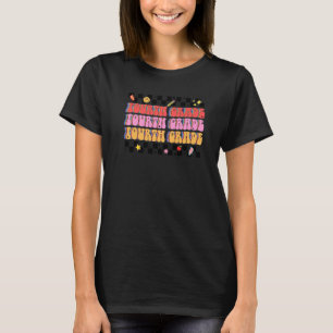 Retro Groovy Fourth Grade Team 4th Grader Teacher T-Shirt