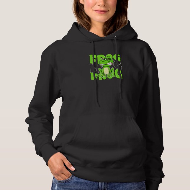 Retro Groovy Frog Animals Hoodie (Front)