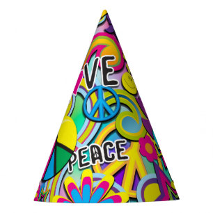 Retro Groovy FUN 60's Sixties Love Birthday Party Hat