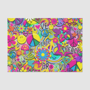 Retro Groovy FUN 60's Sixties Love Birthday Party Tissue Paper
