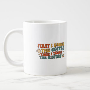Retro Groovy funny history teachers gift Large Coffee Mug