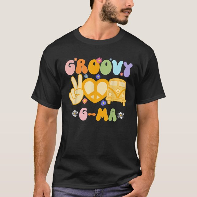 Retro Groovy G ma Grandma Hippie Family Matching M T-Shirt (Front)