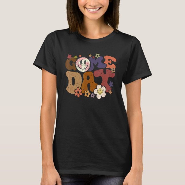 Retro groovy Game Day Volleyball season Volleyball T-Shirt (Front)