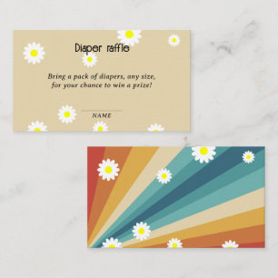 Retro Groovy - gender neutral diaper raffle Enclosure Card