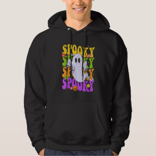 Retro Groovy Ghost Halloween Costume SPOOKY VIBES Hoodie