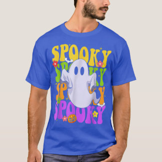 Retro Groovy Ghost Halloween Costume, Spooky Vibes T-Shirt