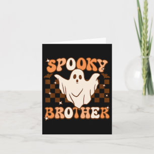 Retro Groovy Ghost Spooky Brother Costume Matching Card