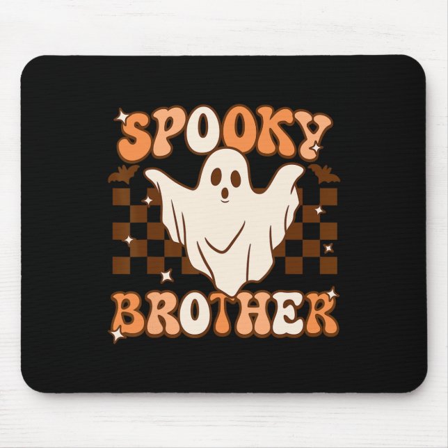 Retro Groovy Ghost Spooky Brother Costume Matching Mouse Mat (Front)