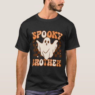 Retro Groovy Ghost Spooky Brother Costume Matching T-Shirt