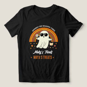 Retro Groovy Ghost Sunglasses Daisy Spooky Name Tri-Blend Shirt
