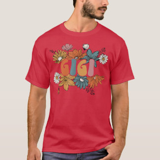 Retro Groovy Gigi Funny Floral Gigi Mothers Day Fa T-Shirt