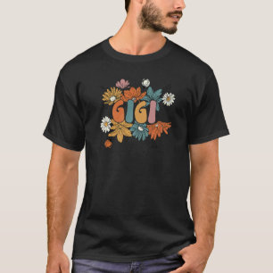 Retro Groovy Gigi One Thankful Gigi Thanksgiving F T-Shirt