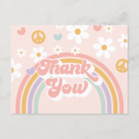 Retro Groovy Girl Rainbow Birthday