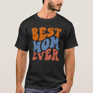 Retro Groovy Glow Best Mum Ever Wavy Hippie Boho 7 T-Shirt