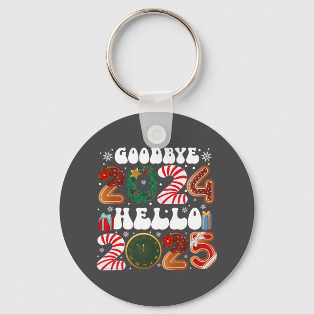 Retro Groovy Good  Key Ring (Front)