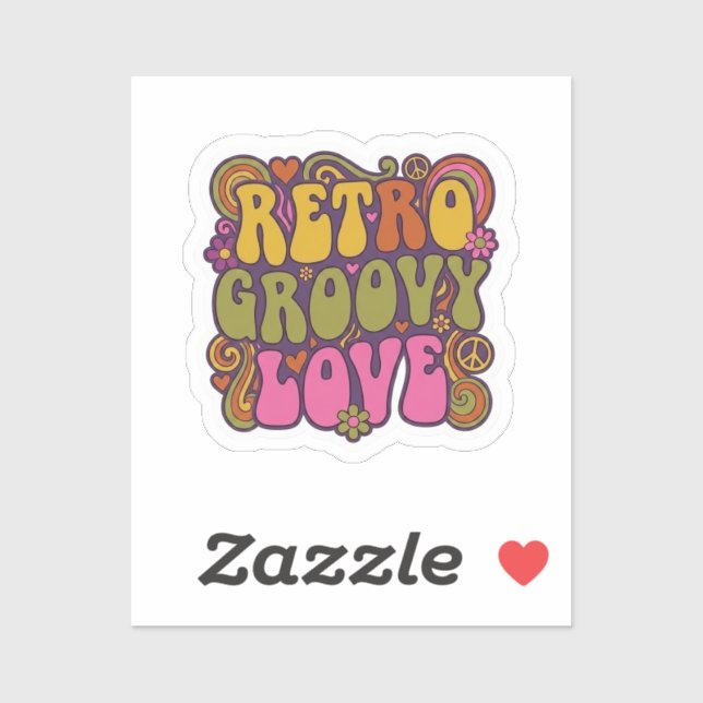 Retro Groovy Good Vibes 70s Vintage Sticker (Sheet)