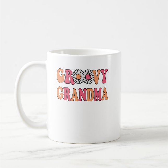 Retro Groovy Grandma Matching Family Coffee Mug (Left)