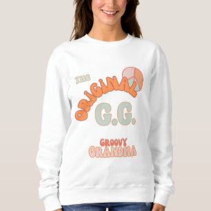 Retro Groovy Grandma Peach & Aqua Sweatshirt