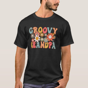 Retro Groovy Grandpa 1st Birthday Matching Family T-Shirt