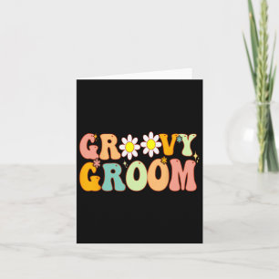 Retro Groovy Groom Shower Party Bridesmaid Wedding Card