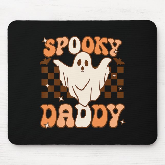 Retro Groovy Halloween Ghost Spooky Daddy Costume  Mouse Mat (Front)
